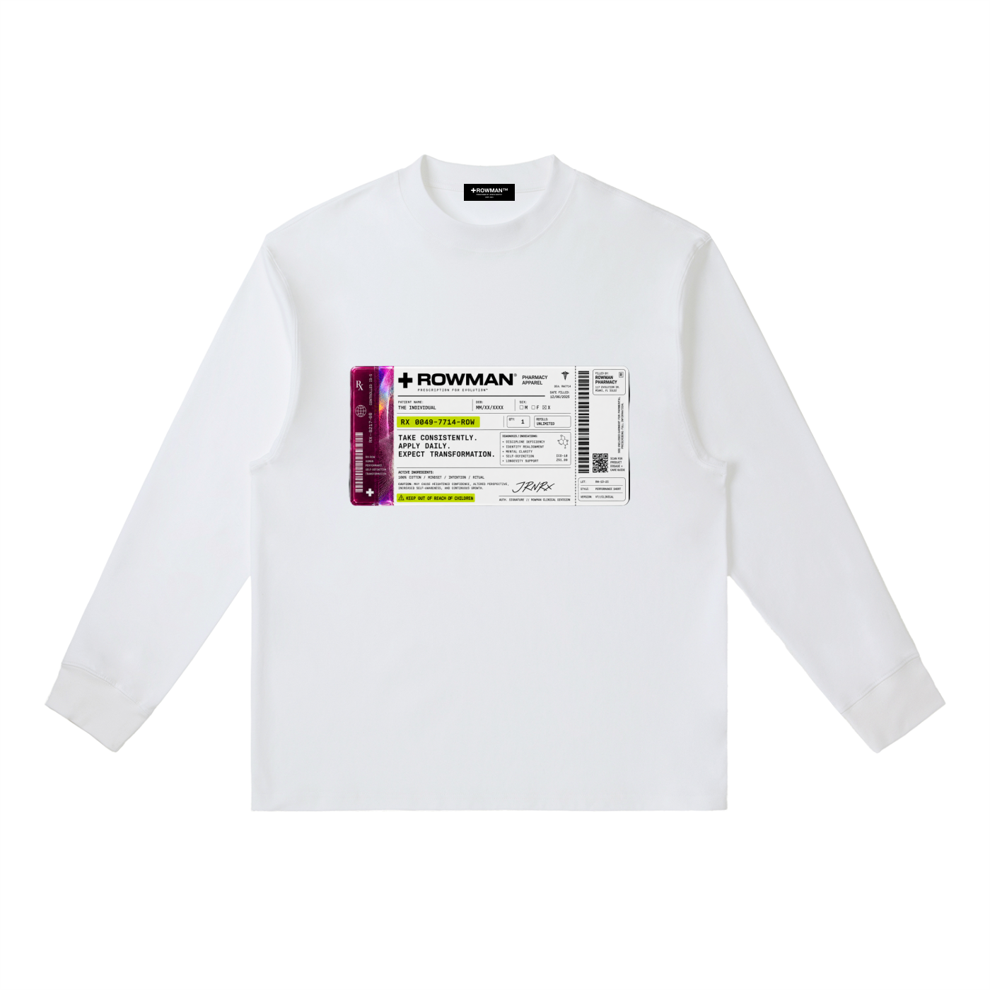 PRESCRIPTION LABEL LONG SLEEVE