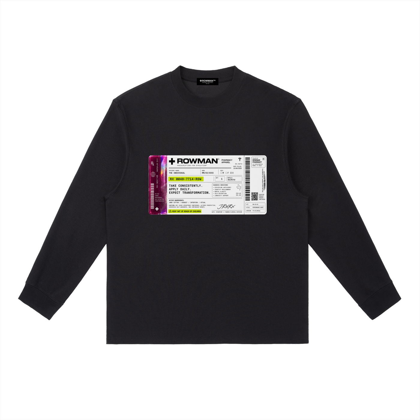 PRESCRIPTION LABEL LONG SLEEVE